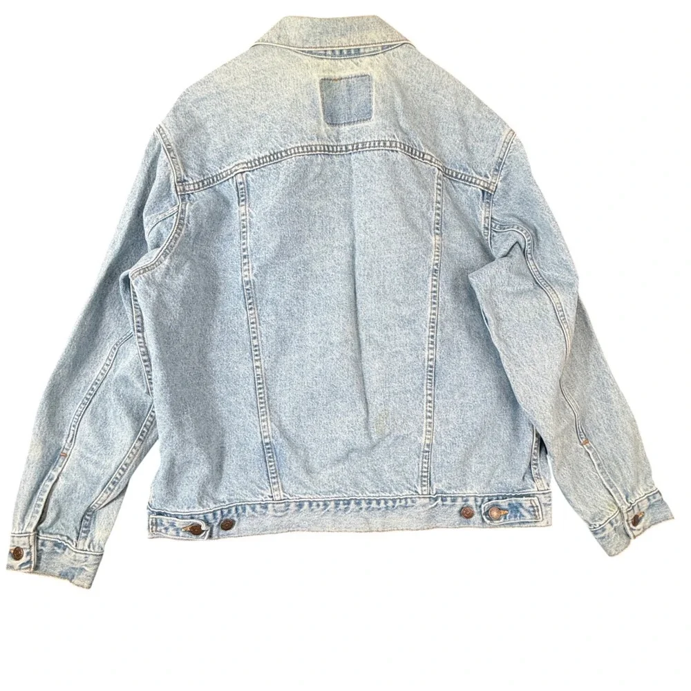 Vintage Levis 70507 0296 Denim Trucker Jacket Light Wash Made in USA Mens Large